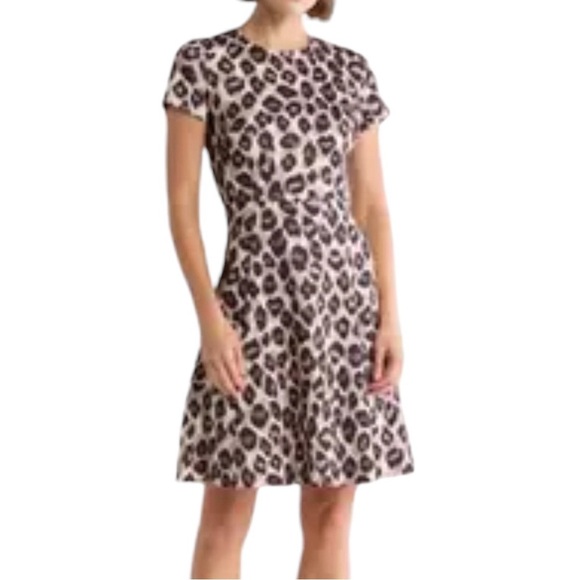 Eliza J Animal Print Taffeta Fit And Flare Dress - Picture 1 of 7